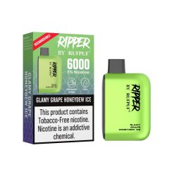 RUFPUF Ripper Disposable Vape - Glamy Grape Honeydew 50mg (6000 Puffs) With Box