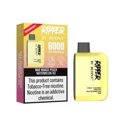 RUFPUF Ripper Disposable Vape - Mad Mango Peach Watermelon Ice 50mg (6000 Puffs) With Box