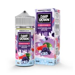 Drip Down E-Liquid - Watermelon Grape Ice 100ml (0, 3, 6mg)