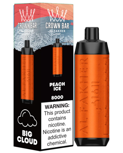 Al Fakher Crown Bar - Peach Ice 5mg (8000Puffs)