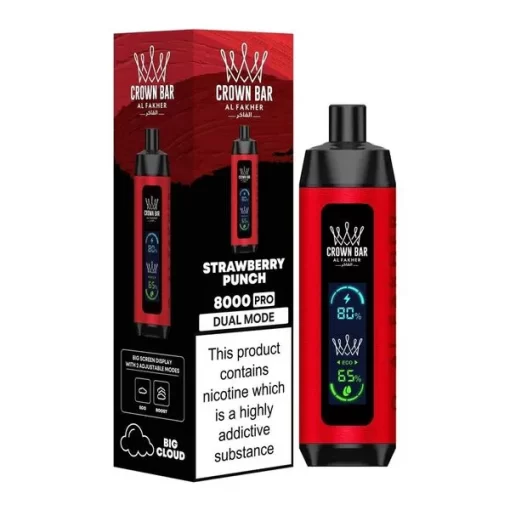 Al Fakher Crown Bar - Strawberry Punch 5mg (8000Puffs)