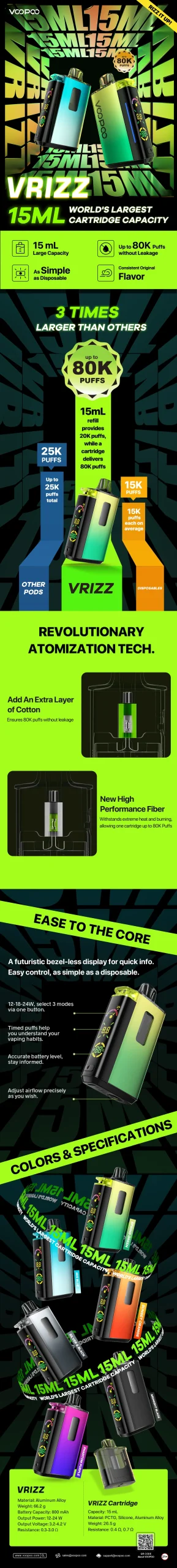 Voopoo Vrizz Pod Kit Features